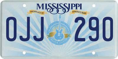 MS license plate OJJ290