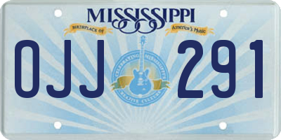 MS license plate OJJ291