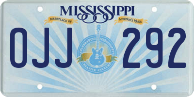 MS license plate OJJ292