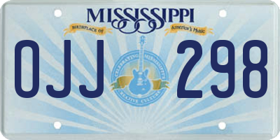 MS license plate OJJ298