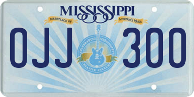 MS license plate OJJ300