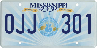 MS license plate OJJ301