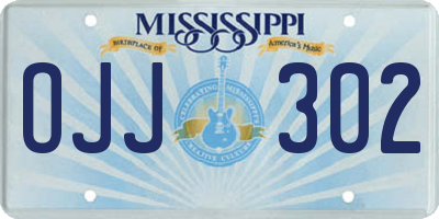 MS license plate OJJ302