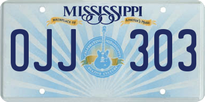 MS license plate OJJ303