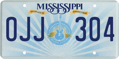 MS license plate OJJ304