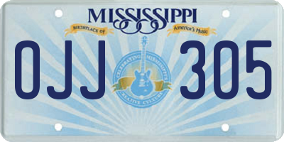 MS license plate OJJ305