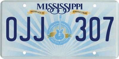 MS license plate OJJ307