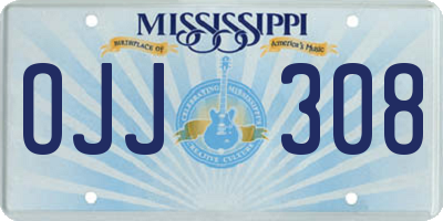 MS license plate OJJ308