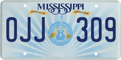 MS license plate OJJ309