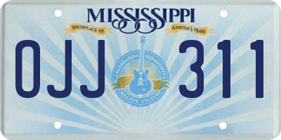 MS license plate OJJ311