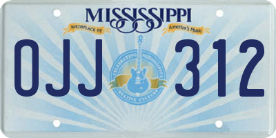 MS license plate OJJ312