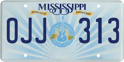 MS license plate OJJ313