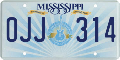 MS license plate OJJ314