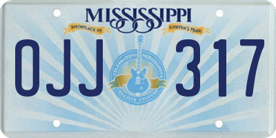 MS license plate OJJ317