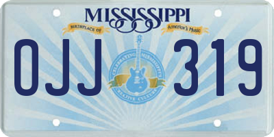MS license plate OJJ319