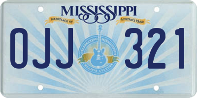 MS license plate OJJ321