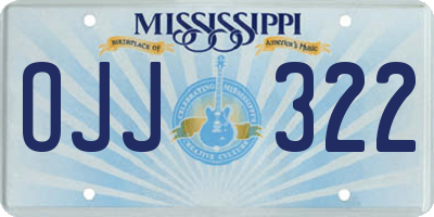 MS license plate OJJ322