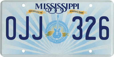 MS license plate OJJ326