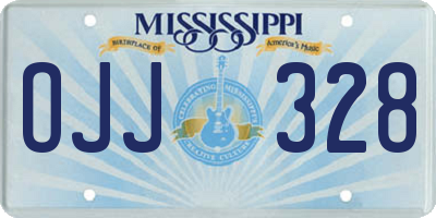 MS license plate OJJ328