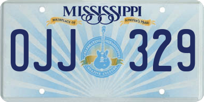 MS license plate OJJ329