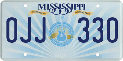 MS license plate OJJ330
