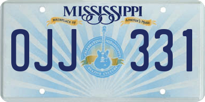 MS license plate OJJ331