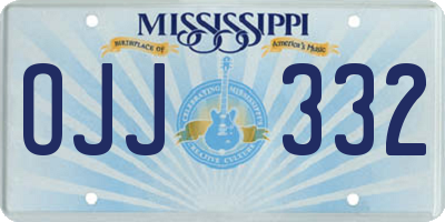 MS license plate OJJ332