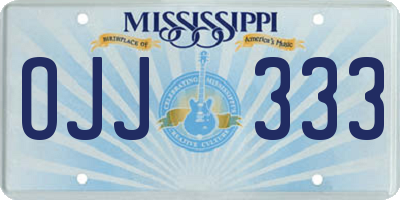 MS license plate OJJ333