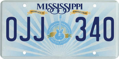 MS license plate OJJ340