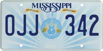 MS license plate OJJ342