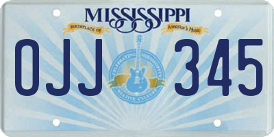 MS license plate OJJ345