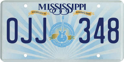 MS license plate OJJ348