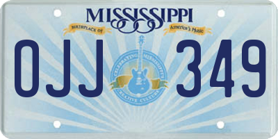 MS license plate OJJ349