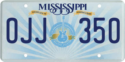MS license plate OJJ350