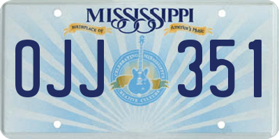 MS license plate OJJ351