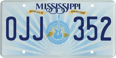 MS license plate OJJ352