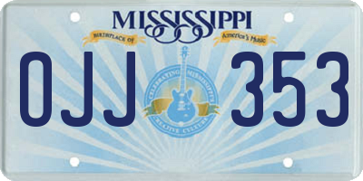 MS license plate OJJ353