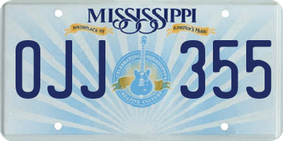 MS license plate OJJ355