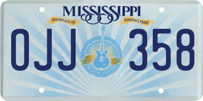 MS license plate OJJ358