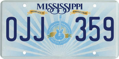 MS license plate OJJ359