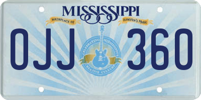 MS license plate OJJ360