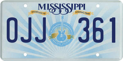 MS license plate OJJ361