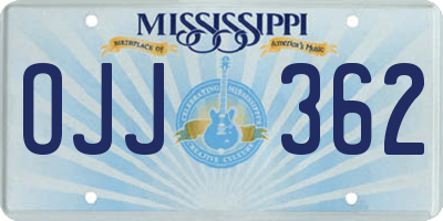MS license plate OJJ362