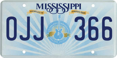 MS license plate OJJ366