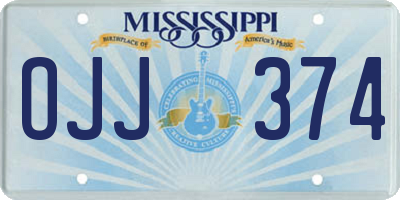 MS license plate OJJ374