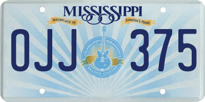 MS license plate OJJ375