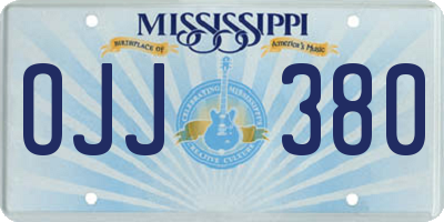 MS license plate OJJ380