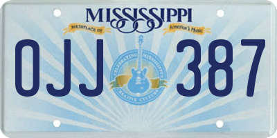 MS license plate OJJ387