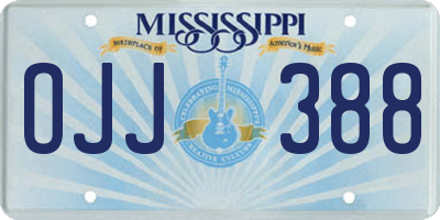 MS license plate OJJ388