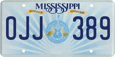 MS license plate OJJ389